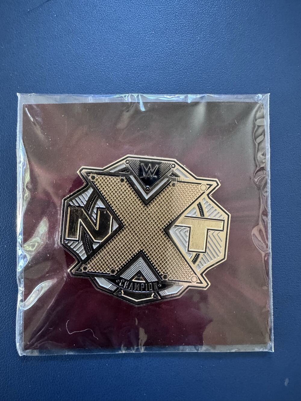 WWE NXT Champion Wrestling Pin Pin Back Button New LootCrate